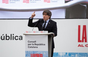 ep el expresidente de la generalitat de cataluna carles puigdemont interviene en el acto del consell