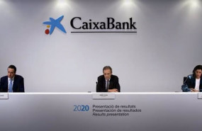 ep el presidente de caixabank jordi gual el consejero delegado gonzalo gortazar y la directora