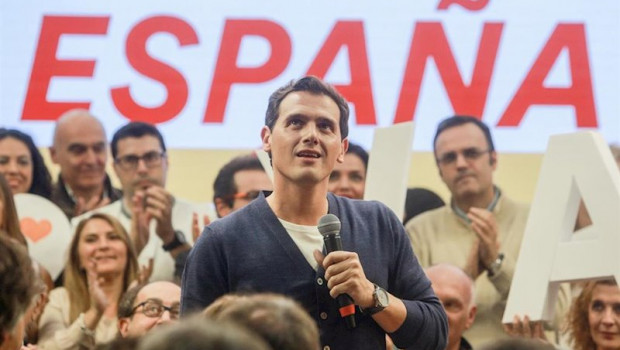 ep el presidente de ciudadanos albert rivera durante un acto electoral en la sede nacional del