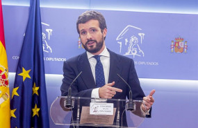 ep el presidente del partido popular pablo casado ofrece una rueda de prensa en el congreso de los