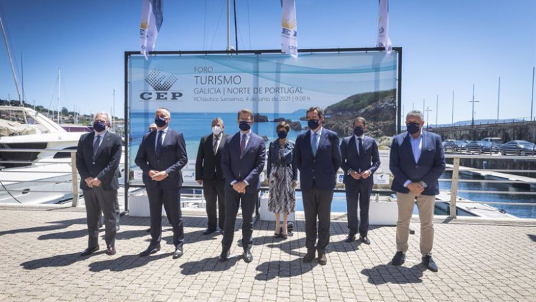 ep foro turismo en la eurorregion galicia portugal con alberto nunez feijoo y antonio garamendi en ep foro turismo en la eurorregion galicia portugal con alberto nunez feijoo y antonio garamendi en