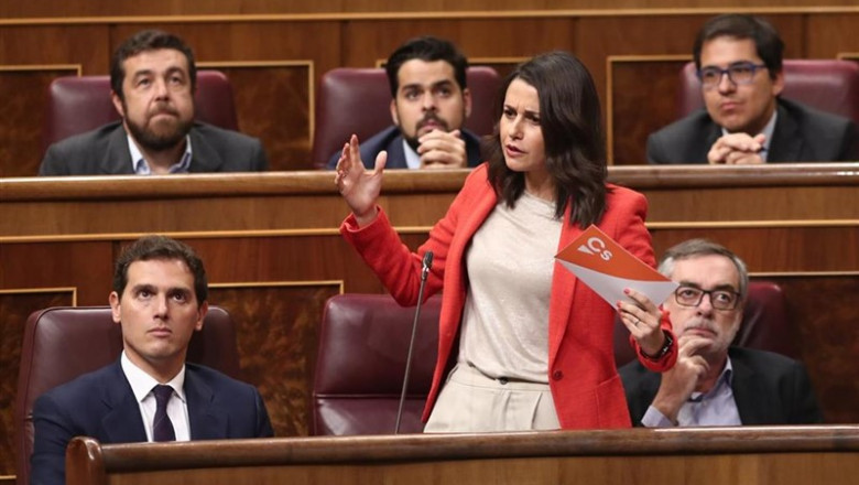 La portavoz parlamentaria de Ciudadanos, Inés Arrimadas, durante la sesión de control al Gobierno en funciones | Eduardo Parra - Europa Press ep la portavoz parlamentaria de ciudadanos ines arrimadas durante la sesion de control al gobierno