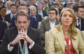 ep los dos candidatos a presidir cepyme gerardo cuerva y angela de miguel durante la asamblea