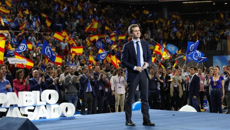 El líder del PP, Pablo Casado. | Jesús Hellín - Europa Press ep mitincierrecampanapartido popularwizink center madrid 20190428192710