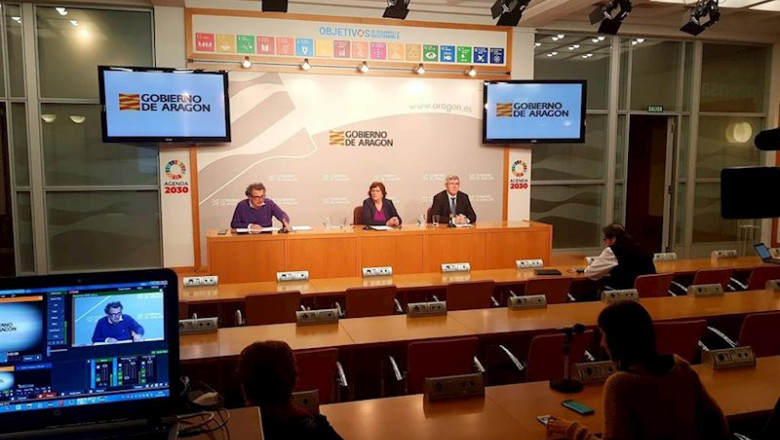 Rueda de prensa del Gobierno de Aragón para informar sobre la situación del COVI-19 en la Comunidad autónoma. | GOBIERNO DE ARAGÓN ep rueda de prensa del gobierno de aragon para informar sobre la situacion del covi-19 en la