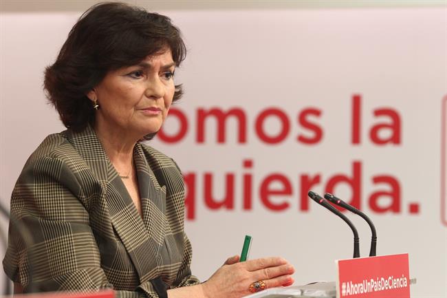 Rueda de prensa en la sede del PSOE de Carmen Calvo | EUROPA PRESS ep ruedaprensala sedepsoecarmen calvo