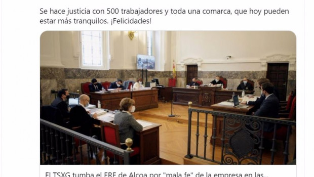 ep tuit de reyes maroto tras el fallo de alcoa