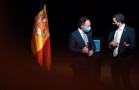 ep el jefe del gobierno andorrano xavier espot y el ceo de grifols victor grifols deu