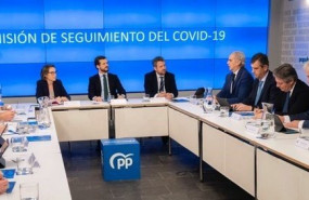 ep el presidente del pp pablo casado preside la comision de seguimiento del pp sobre el coronavirus