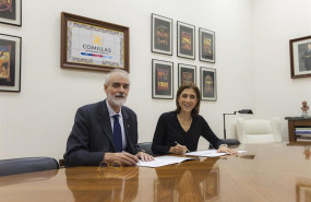 ep el rector de la universidad pontificia comillas julio l martinez y la presidenta de microsoft