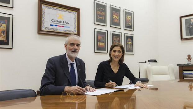 ep el rector de la universidad pontificia comillas julio l martinez y la presidenta de microsoft