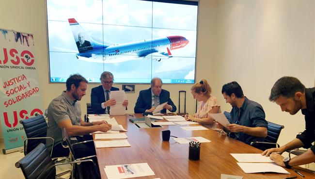 Firma del primer convenio de TCP de Norwegian en España | USO ep firmaprimer conveniotcpnorwegianespana