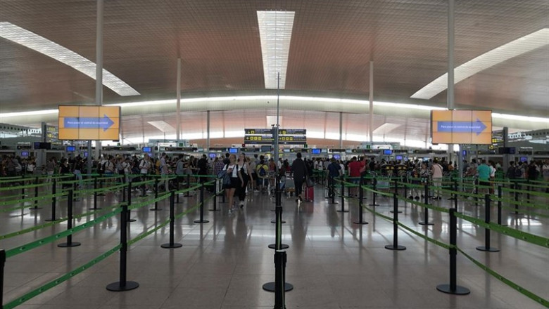 La Terminal 1 del Aeropuerto de Barcelona-El Prat en la jornada de huelga del personal de tierra de Iberia del 30 de agosto. | EUROPA PRESS ep la terminal 1 del aeropuerto de barcelona-el prat en la jornada de huelga del personal de tierra