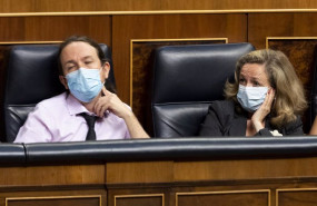 ep los vicepresidentes segundo y tercero del gobierno pablo iglesias y nadia calvino