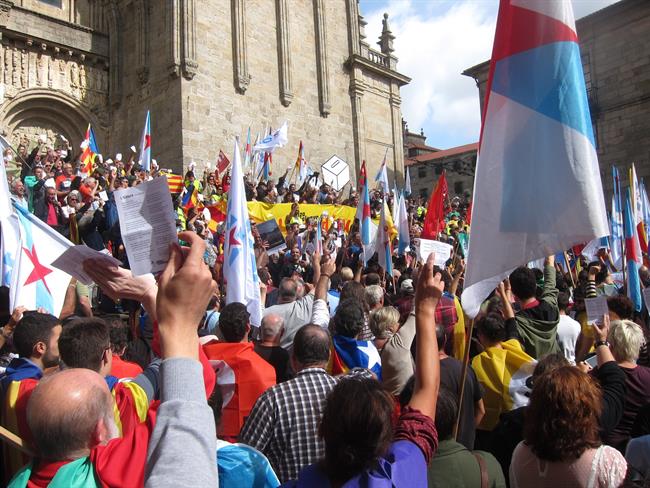 Manifestación en apoyo al derecho a decidir de Cataluña en Galicia | EUROPA PRESS ep manifestacionapoyoderechodecidircatalunagalicia
