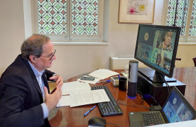 ep reunion por videoconferencia del president de la generalitat quim torra con representantes del