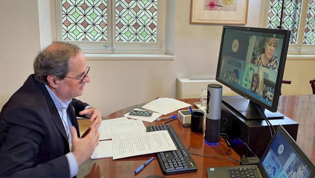 ep reunion por videoconferencia del president de la generalitat quim torra con representantes del