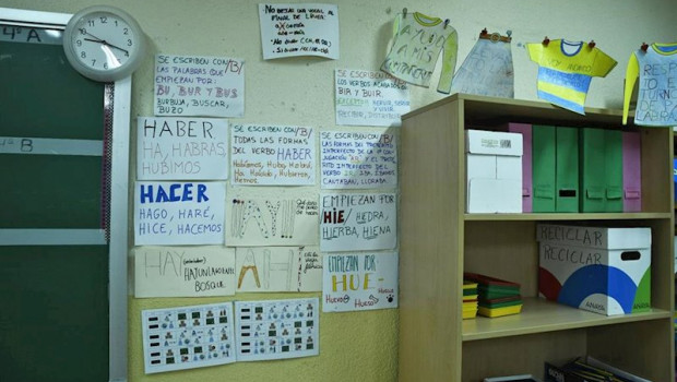 ep carteles de un aula del colegio publico joaquin costa de madrid