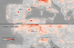 ep concentracion de dioxigo de nitrogeno no2 en europa entre el 13 de marzo y el 13 de abril de 2020