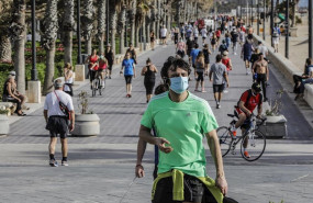 ep deportistas en la playa de la malvarrosa el primer dia de salida en valencia