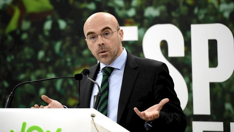 ep el jefe de la delegacion de vox en el parlamento europeo jorge buxade en rueda de prensa tras la