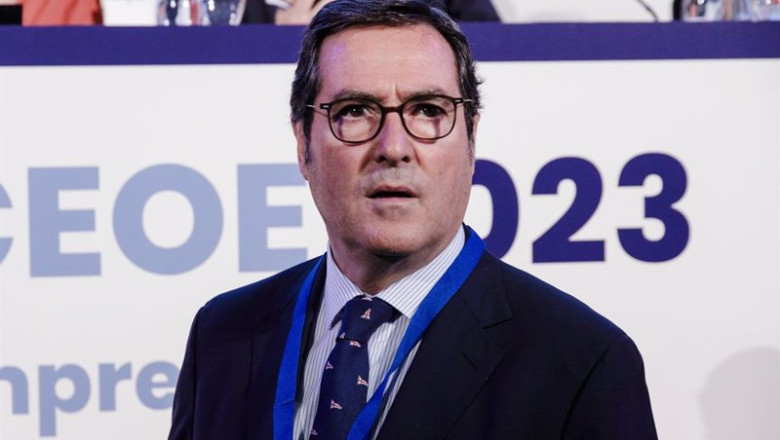 ep el presidente de la ceoe antonio garamendi durante la celebracion de la asamblea general 2023 de ep el presidente de la ceoe antonio garamendi durante la celebracion de la asamblea general 2023 de