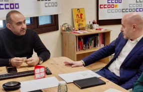 ep el secretario general de ccoo de catalunya javier pacheco y el delegado del gobierno en catalunya