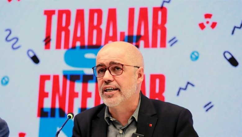 ep el secretario general de ccoo unai sordo durante una rueda de prensa sobre siniestralidad laboral