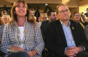 ep la cabeza de lista de jxcat al congreso laura borrs con el presidente de la generalitat quim