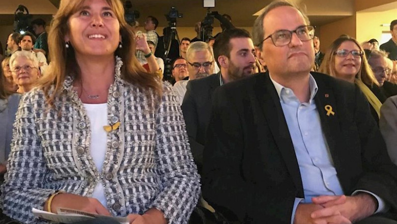 ep la cabeza de lista de jxcat al congreso laura borrs con el presidente de la generalitat quim