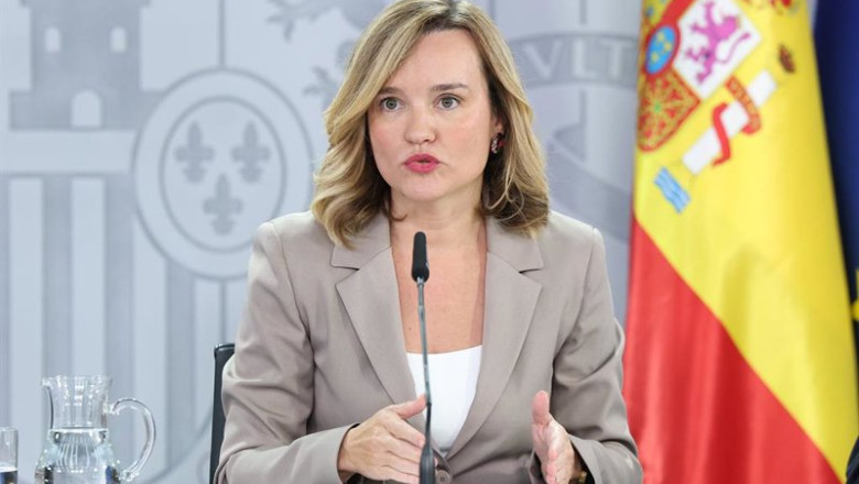 ep la ministra portavoz y de educacion formacion profesional y deportes pilar alegria durante una