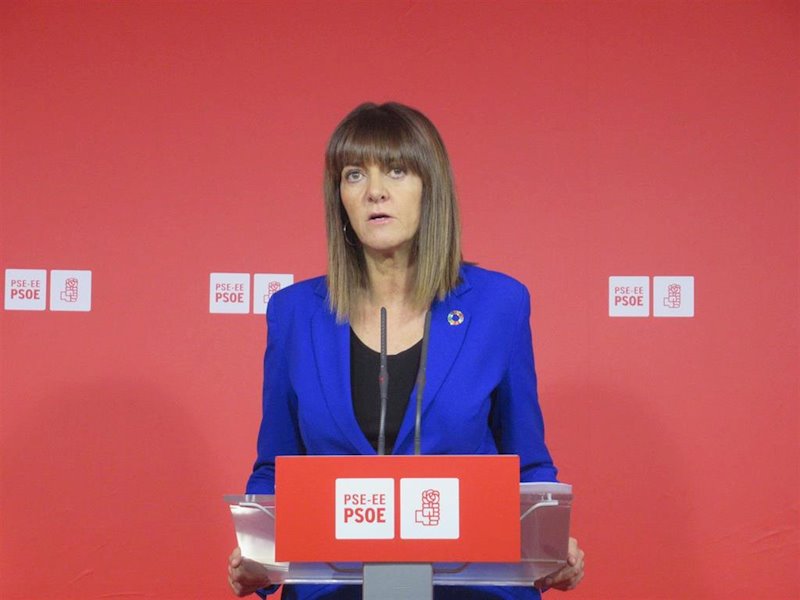 ep la secretaria general del pse-ee idoia mendia en una rueda de prensa celebrada en bilbao