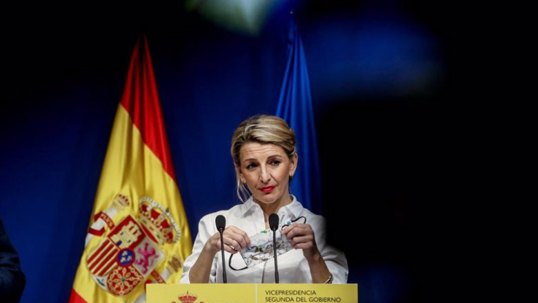 ep la vicepresidenta segunda y ministra de trabajo y economia social yolanda diaz este lunes en el