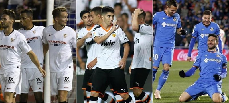 Sevilla, Valencia y Getafe | SEVILLA FC/AFP7/LALIGA - Archivo ep sevilla valenciagetafe