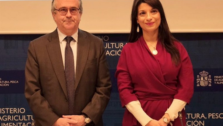 Carlos Cabrera (Institut Cerdà) e Isabel Bombal, directora general de Desarrollo Rural, Innovación y Política Forestal del Ministerio de Agricultura, Pesca y Alimentación. | EUROPA PRESS ep carlos cabrera institut cerd e isabel bombal directora general de desarrollo rural innovacion y