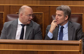 ep el portavoz del pp en el congreso miguel tellado y el presidente del pp alberto nunez feijoo d