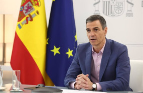 ep el presidente del gobierno pedro sanchez durante la videoconferencia preparatoria a la cuarta