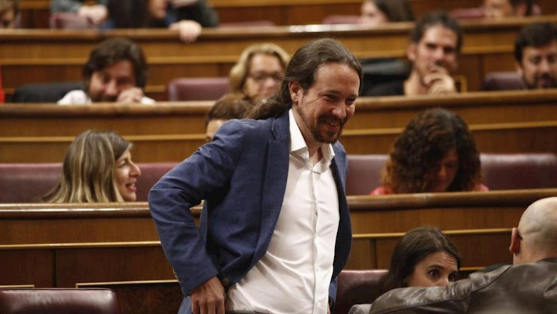 ep el secretario general de podemos pablo iglesias durante la sesion constitutiva de la nueva camara