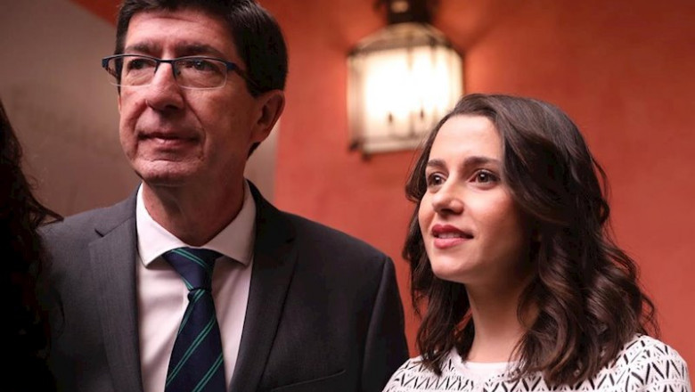 ep el vicepresidente de la junta de andalucia juan marin y la portavoz nacional de cs ines arrimadas