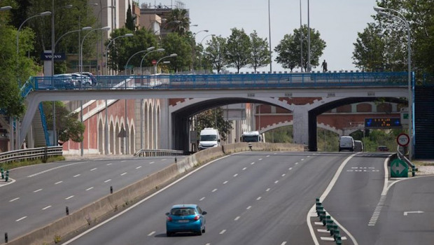 ep tramo de la autopista de la m-30 durante la fase 0 de la desescalada en madrid
