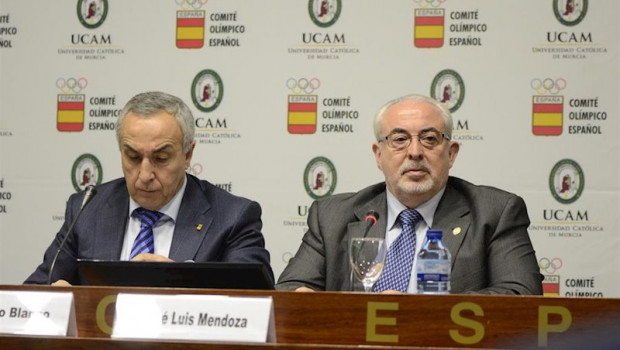 ep alejandro blanco presidente del coe y jose luis mendoza presidente de la ucam