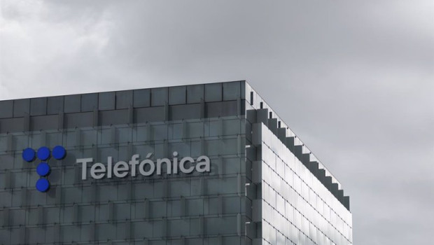 ep archivo   fachada de la sede de telefonica a 6 de marzo de 2023 en madrid espana