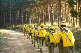 ep brigadasrefuerzoincendios forestales brif acudiendoun fuego