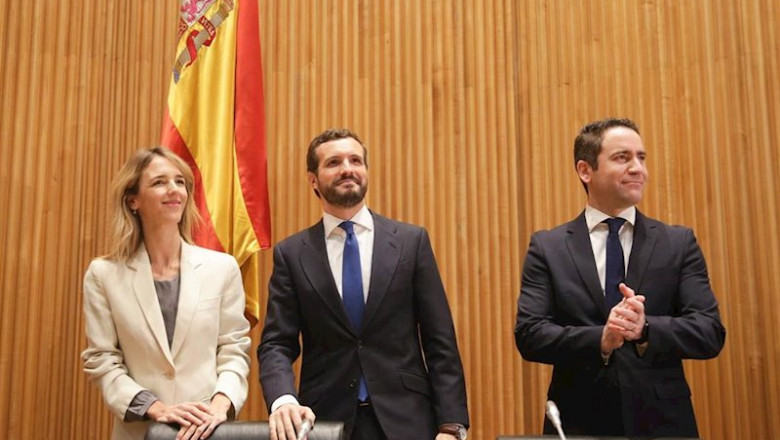 Cayetana Álvarez de Toledo, Pablo Casado y Teodoro García Egea, en la reunión con los diputados y senadores electos | Ricardo Rubio - Europa Press ep cayetana alvarez de toledo pablo casado y teodoro garcia egea en la reunion con los diputados y