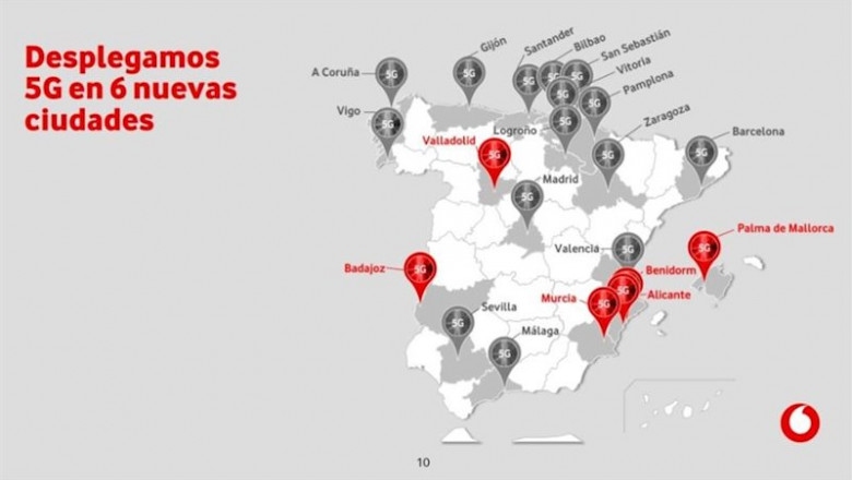 Mapa con el despliegue de la red 5G de Vodafone | VODAFONE ep mapa con el despliegue de la red 5g de vodafone