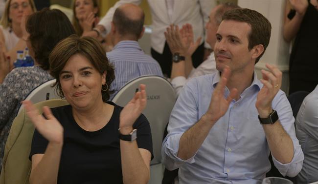 Soraya Sáenz de Santamaría y Pablo Casado | DAVID MUDARRA/PARTIDO POPULAR ep soraya saenzsantamariapablo casado