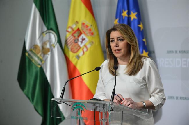 Susana Díaz en rueda de prensa en el Palacio de San Telmo | JUNTA DE ANDALUCÍA ep susana diazruedaprensapalaciosan telmo 20180407201202