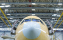 ep un avion de la compania airbus en la planta de airbus en getafe en madrid