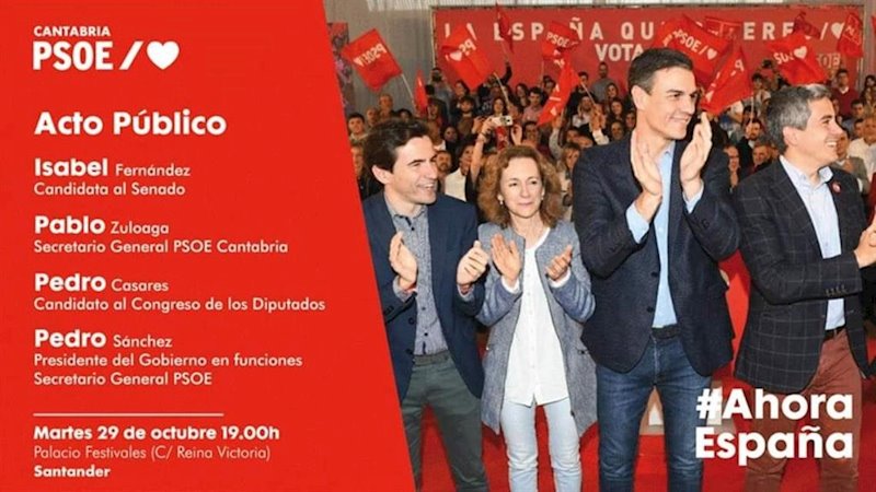 ep acto publico en santander con pedro sanchez el martes 29 de octubre