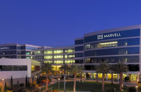 ep archivo   logo de la empresa marvell technologies en sus oficinas